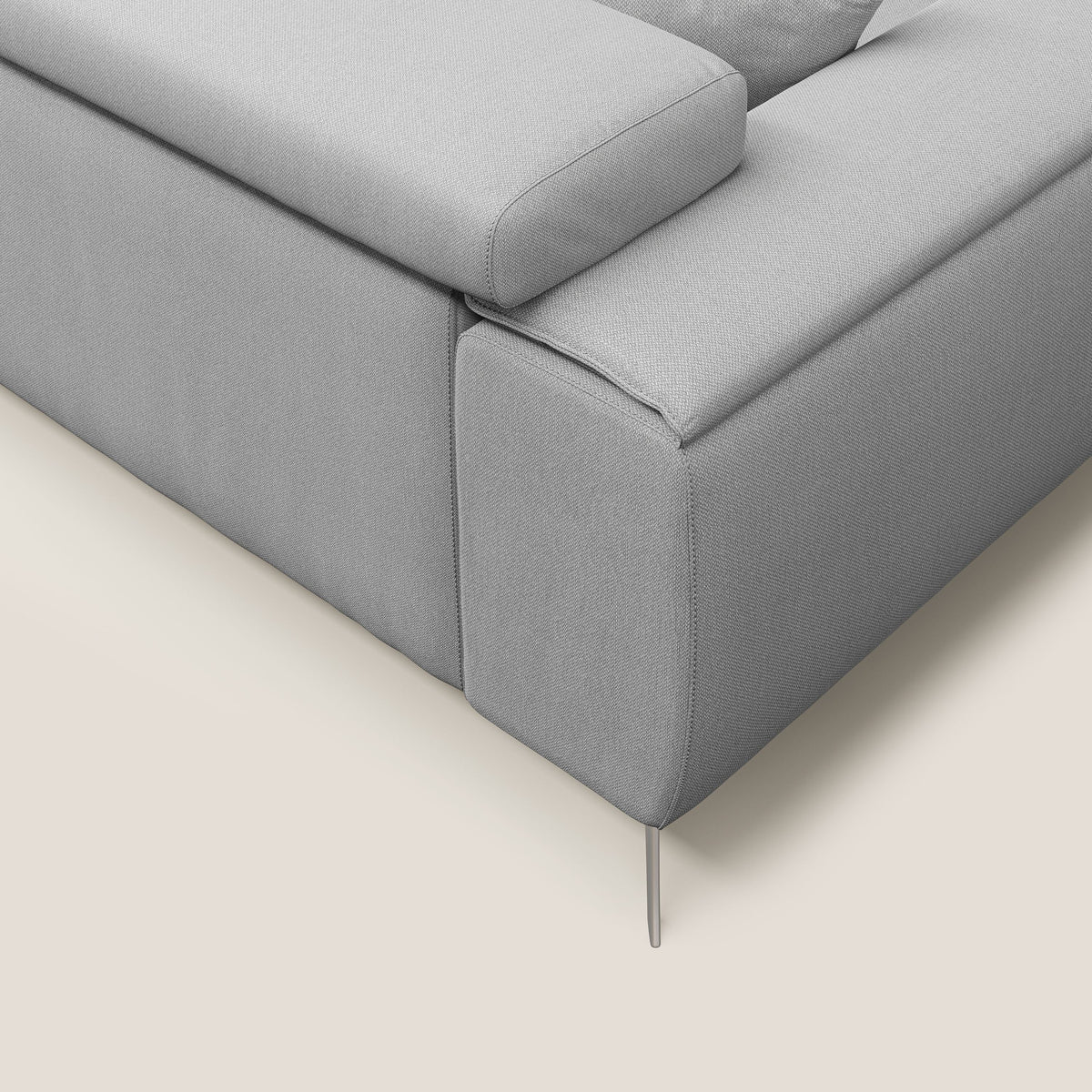 Fusion divano con sedute allungabili in tessuto smacchiabile T05 grigio - divitt.sbs