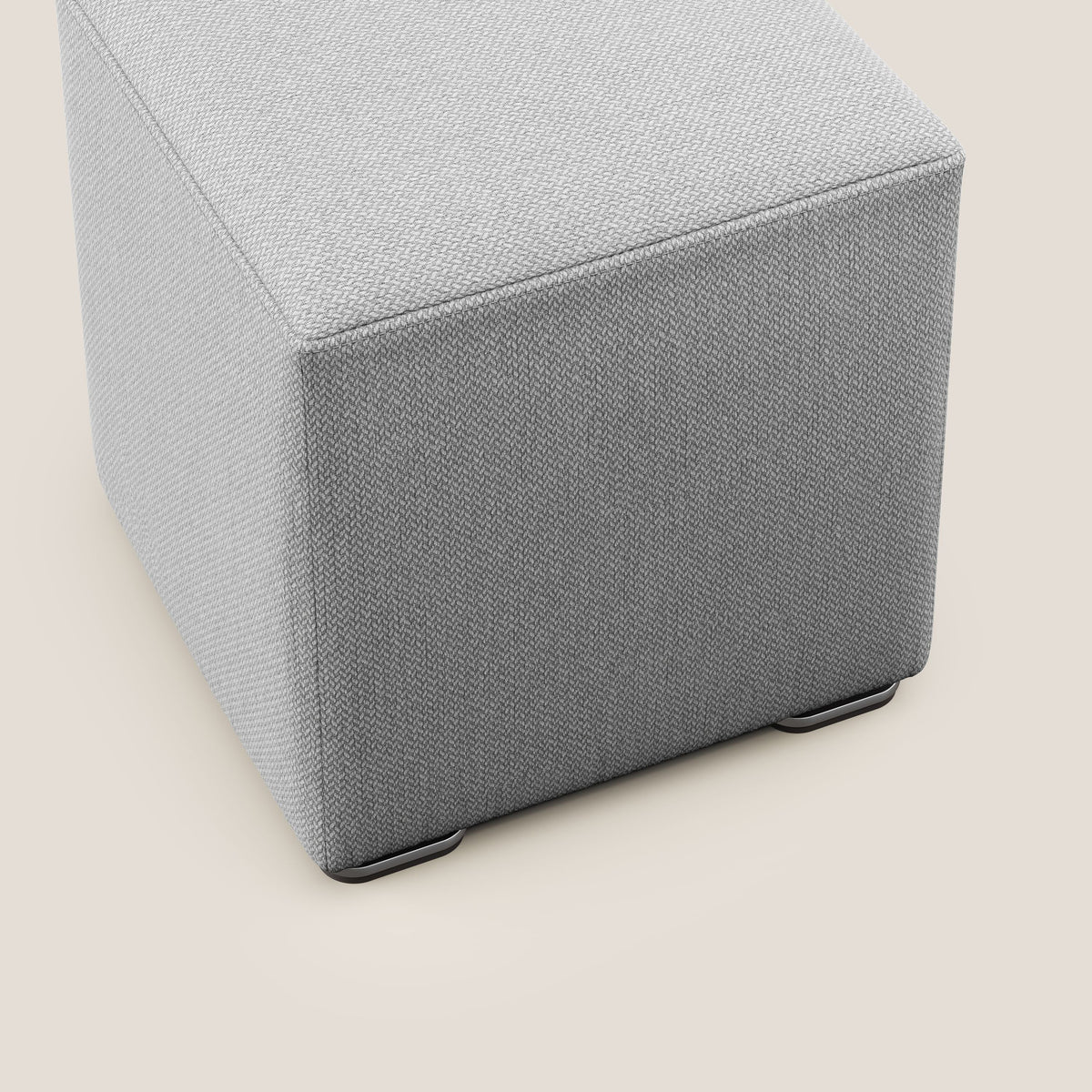 Cube pouf in tessuto morbido smacchiabile T05 grigio - divitt.sbs