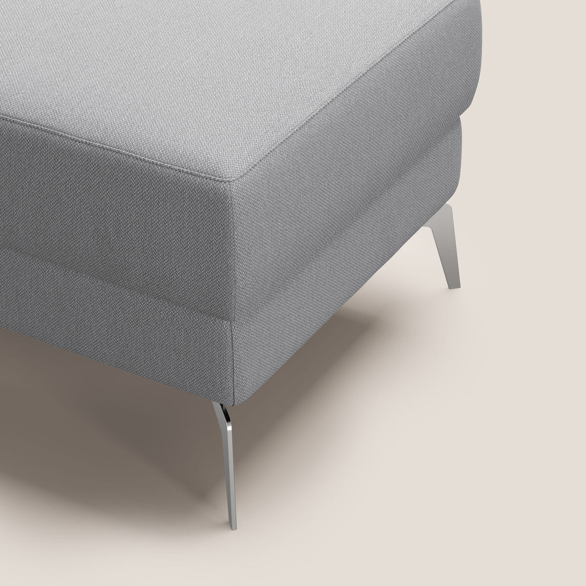 Star Pouf con piedini alti in tessuto smacchiabile T05 grigio - divitt.sbs