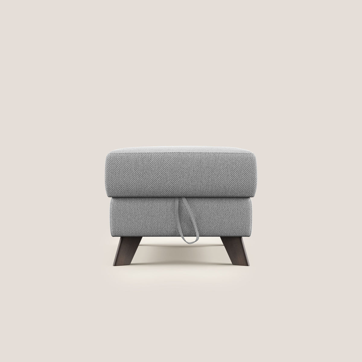 Moon Pouf contenitore e piedini alti in tessuto smacchiabile con acqua T05 grigio - divitt.sbs
