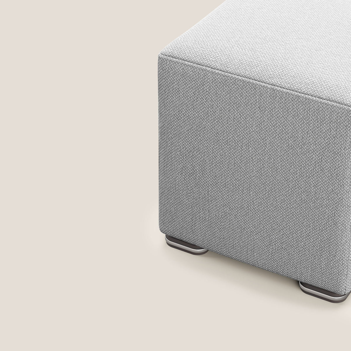 Cube pouf in tessuto morbido smacchiabile T05 grigio - divitt.sbs