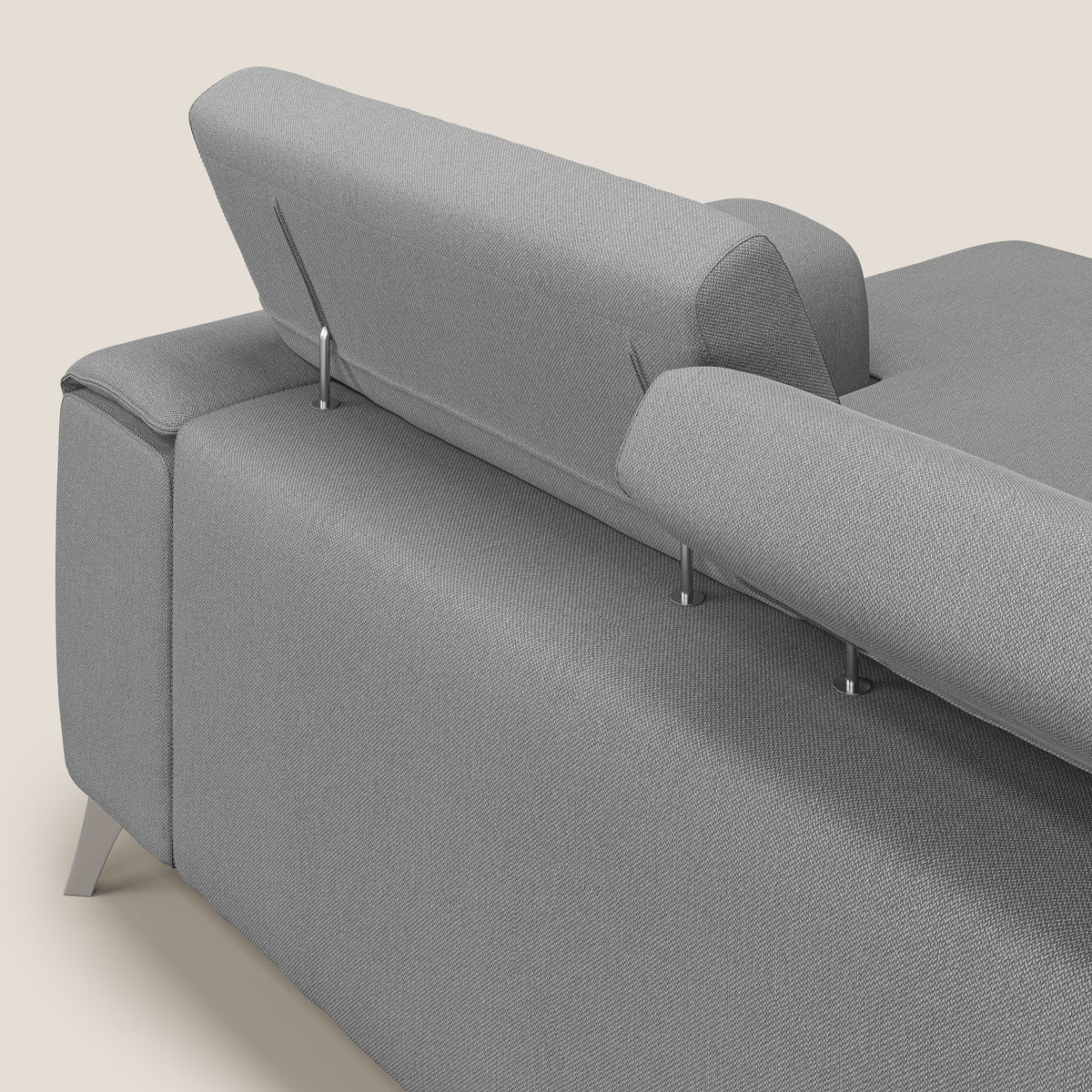 Fusion Divano angolare con sedute scorrevoli in tessuto morbido smacchiabile T05 grigio - divitt.sbs