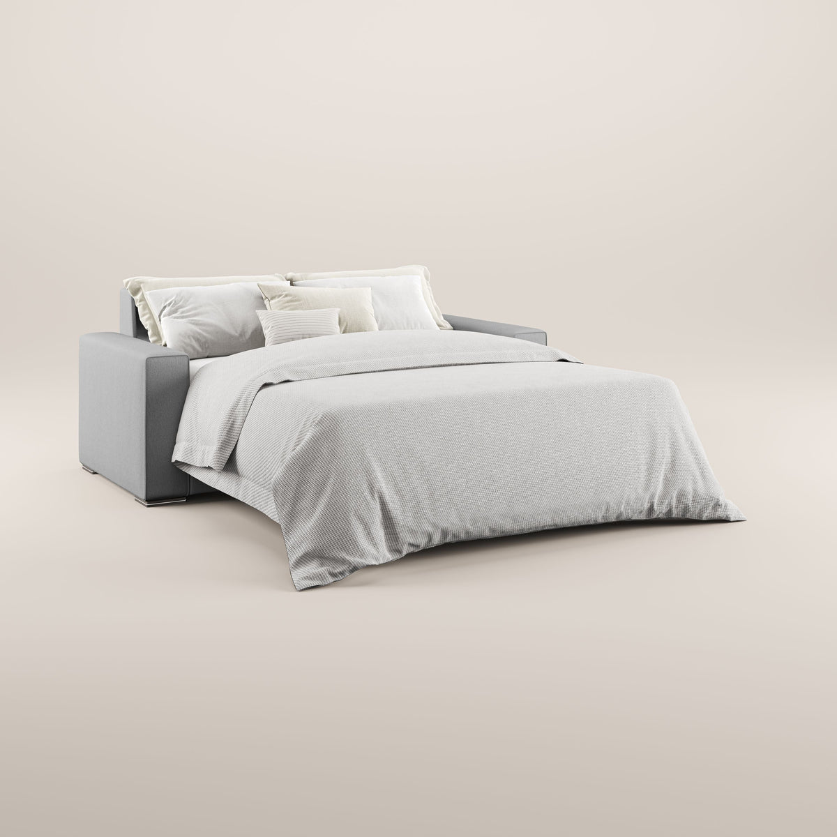 Dream Divano letto moderno dai morbidi cuscini in tessuto smacchiabile T05 grigio - divitt.sbs