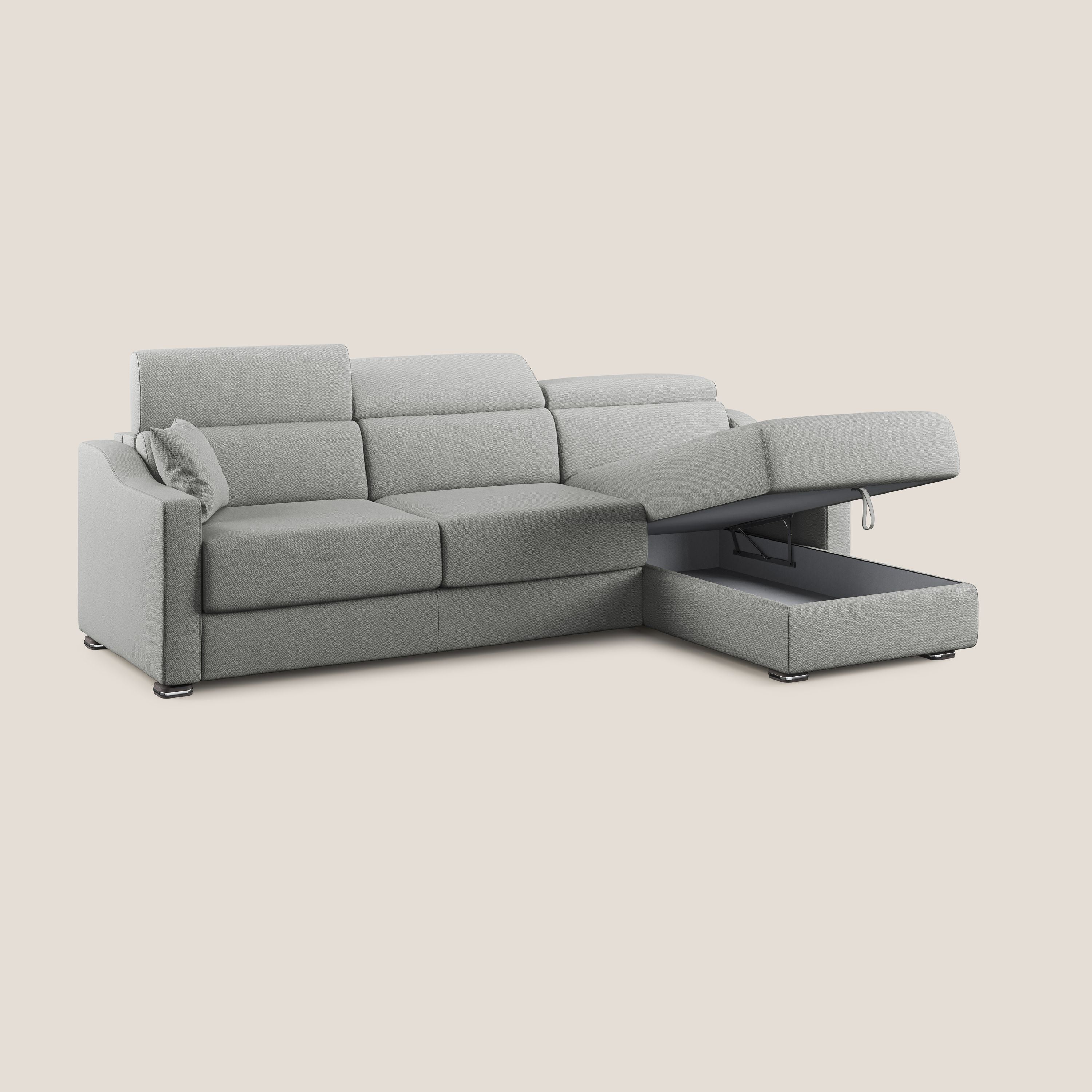 Amber divano letto angolare in tessuto smacchiabile T05 grigio - divitt.sbs