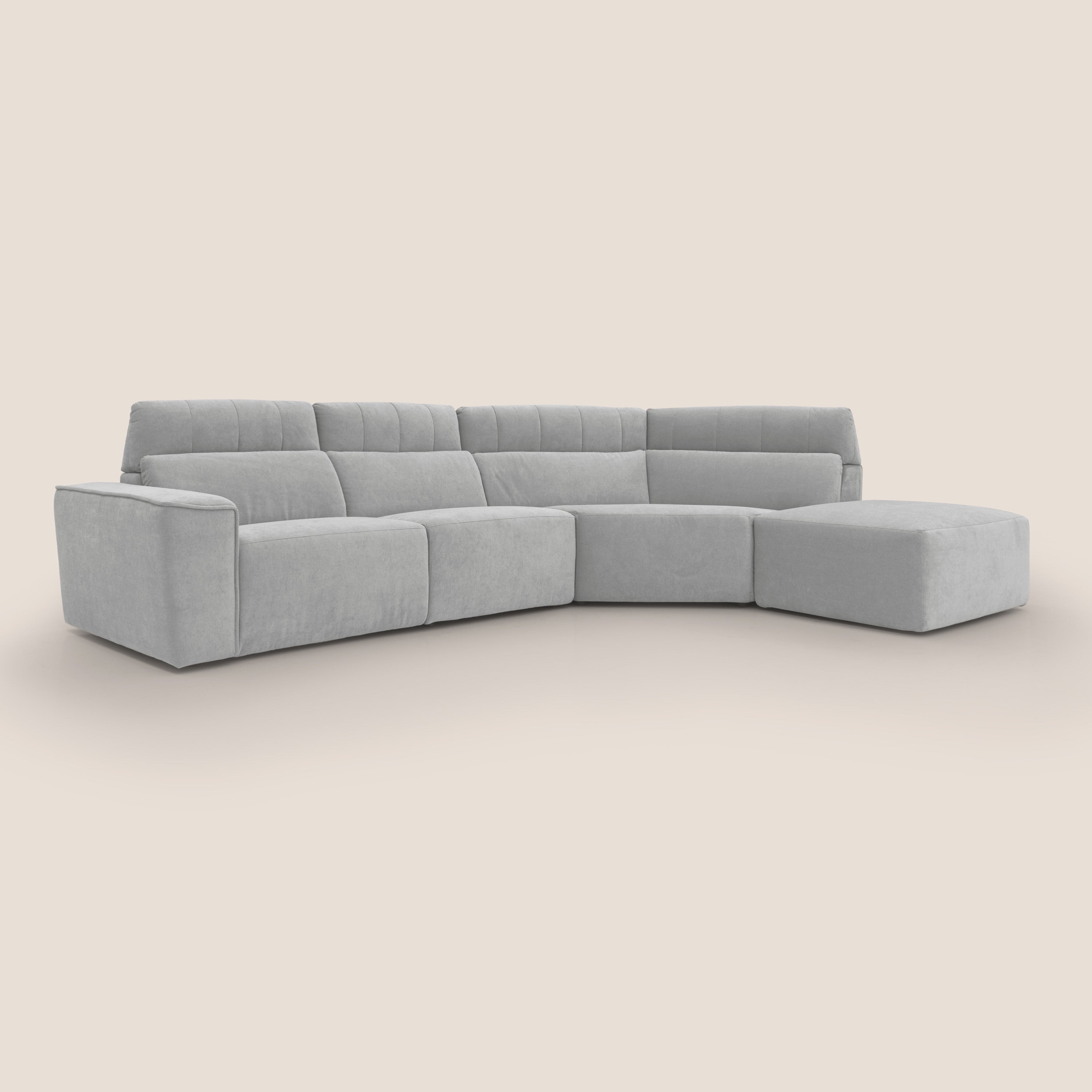Clark Divano angolare con opzione relax elettrico in tessuto smacchiabile impermeabile T17 grigio - divitt.sbs