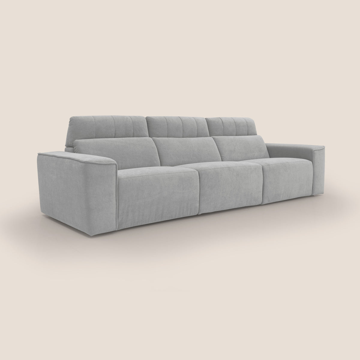 Clark Divano modulare 3 sedute con opzione relax elettrico in tessuto smacchiabile impermeabile T17 grigio - divitt.sbs