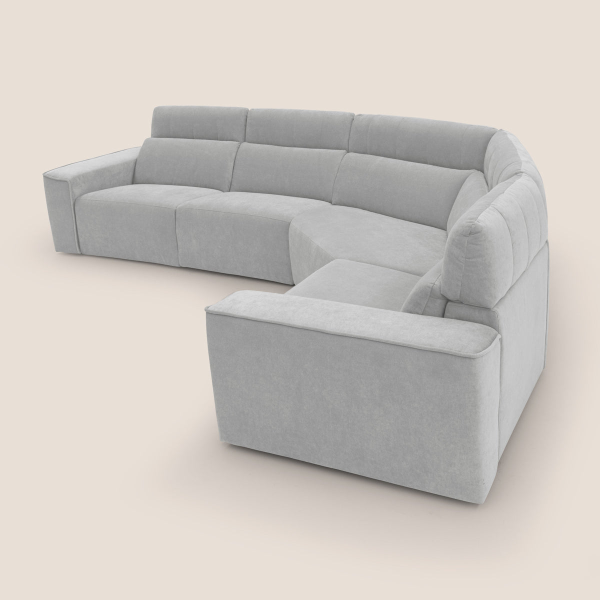 Clark Divano modulare angolare REVERSIBILE con opzione relax elettrico in tessuto smacchiabile impermeabile T17 grigio - divitt.sbs