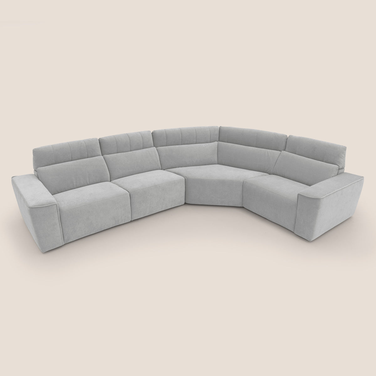 Clark Divano modulare angolare REVERSIBILE con opzione relax elettrico in tessuto smacchiabile impermeabile T17 grigio - divitt.sbs