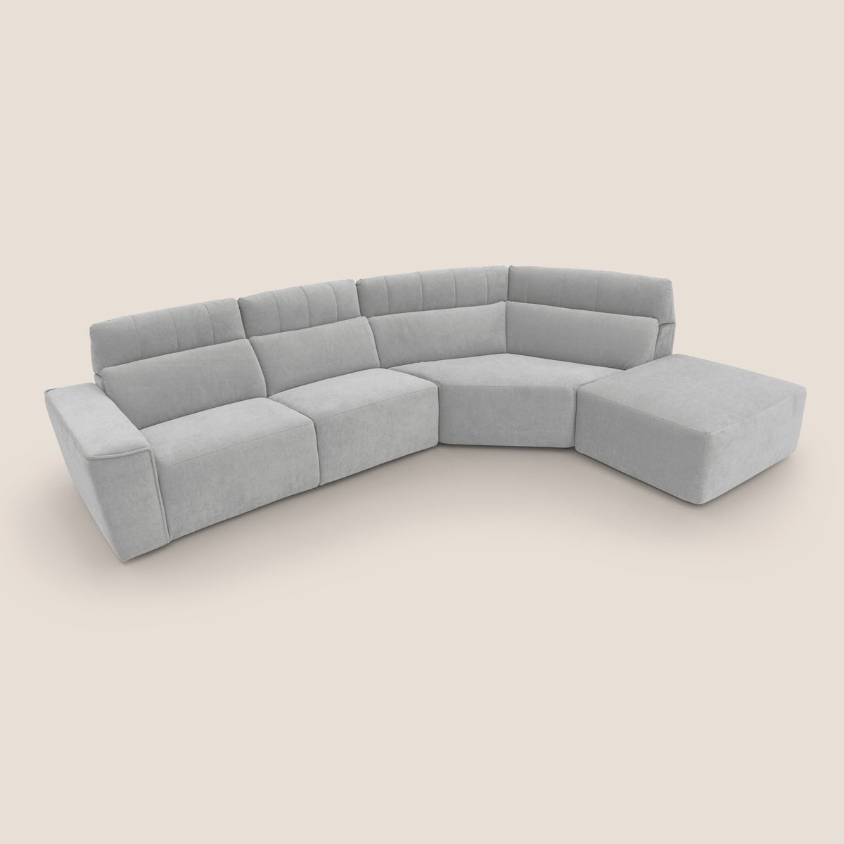 Clark Divano angolare con opzione relax elettrico in tessuto smacchiabile impermeabile T17 grigio - divitt.sbs