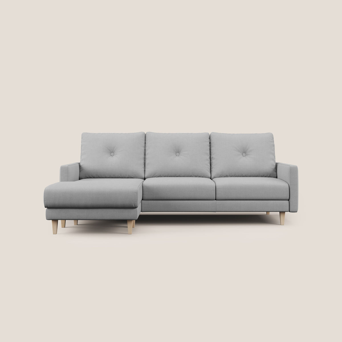 Matisse Divano angolare con sedute scorrevoli in tessuto morbido smacchiabile T17 grigio - divitt.sbs