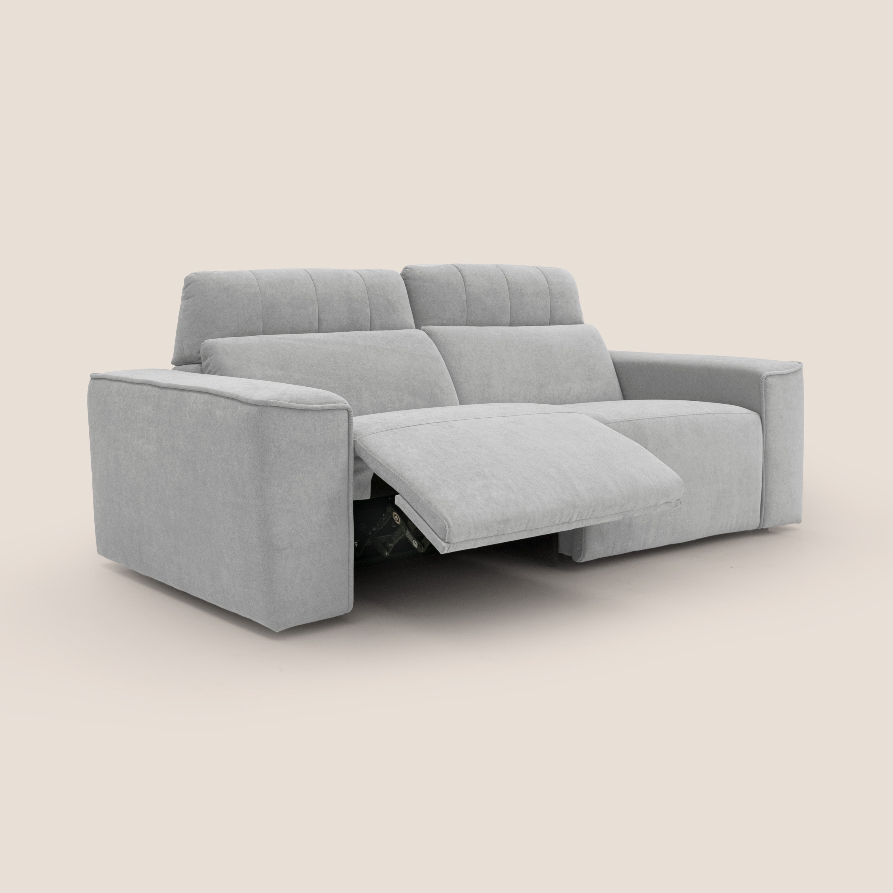 Clark Divano modulare con opzione relax elettrico in tessuto smacchiabile impermeabile T17 grigio - divitt.sbs