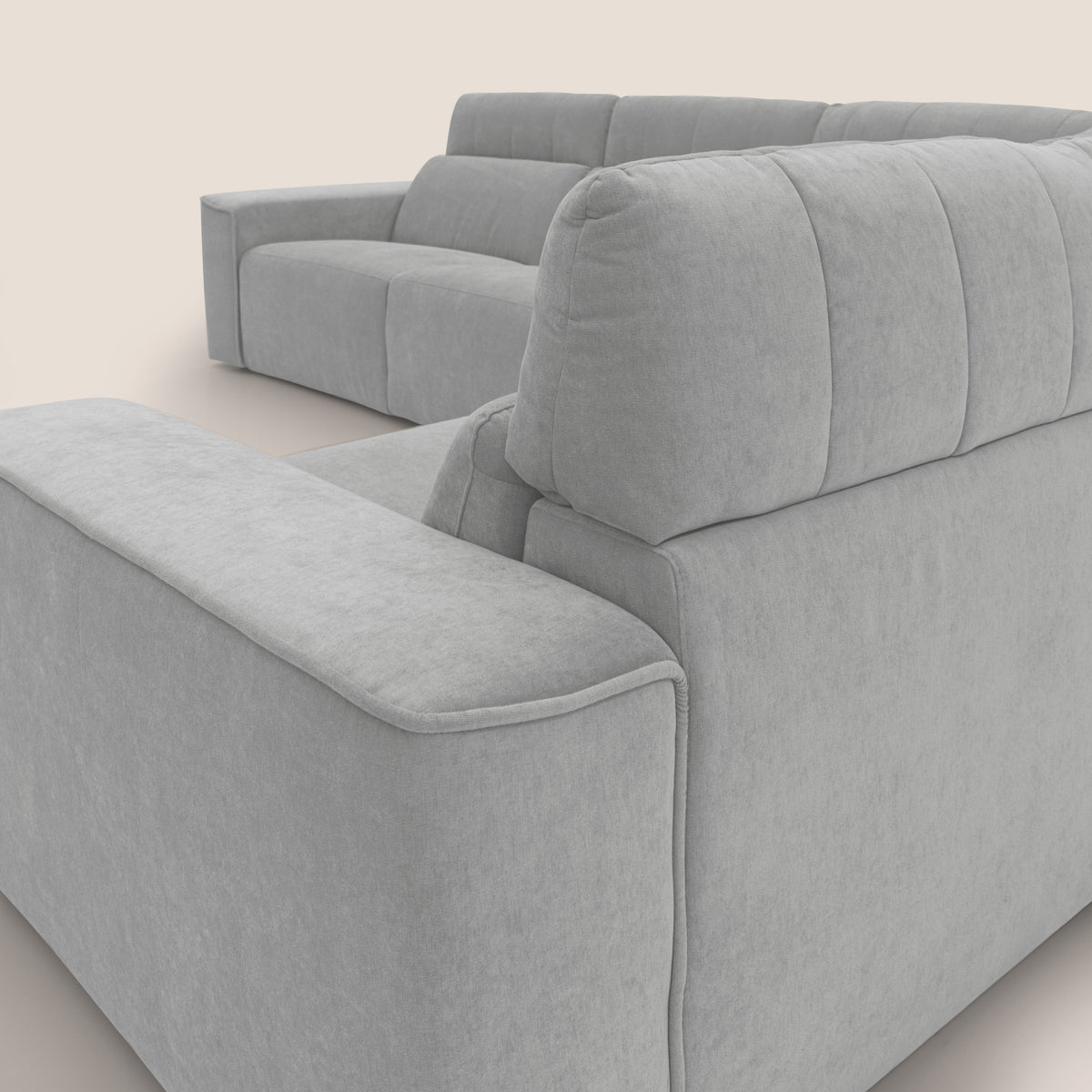 Clark Divano modulare angolare REVERSIBILE con opzione relax elettrico in tessuto smacchiabile impermeabile T17 grigio - divitt.sbs