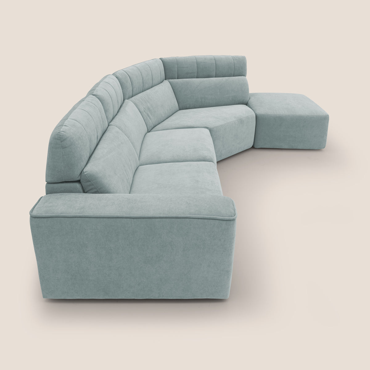 Clark Divano angolare con opzione relax elettrico in tessuto smacchiabile impermeabile T17 verde acqua - divitt.sbs