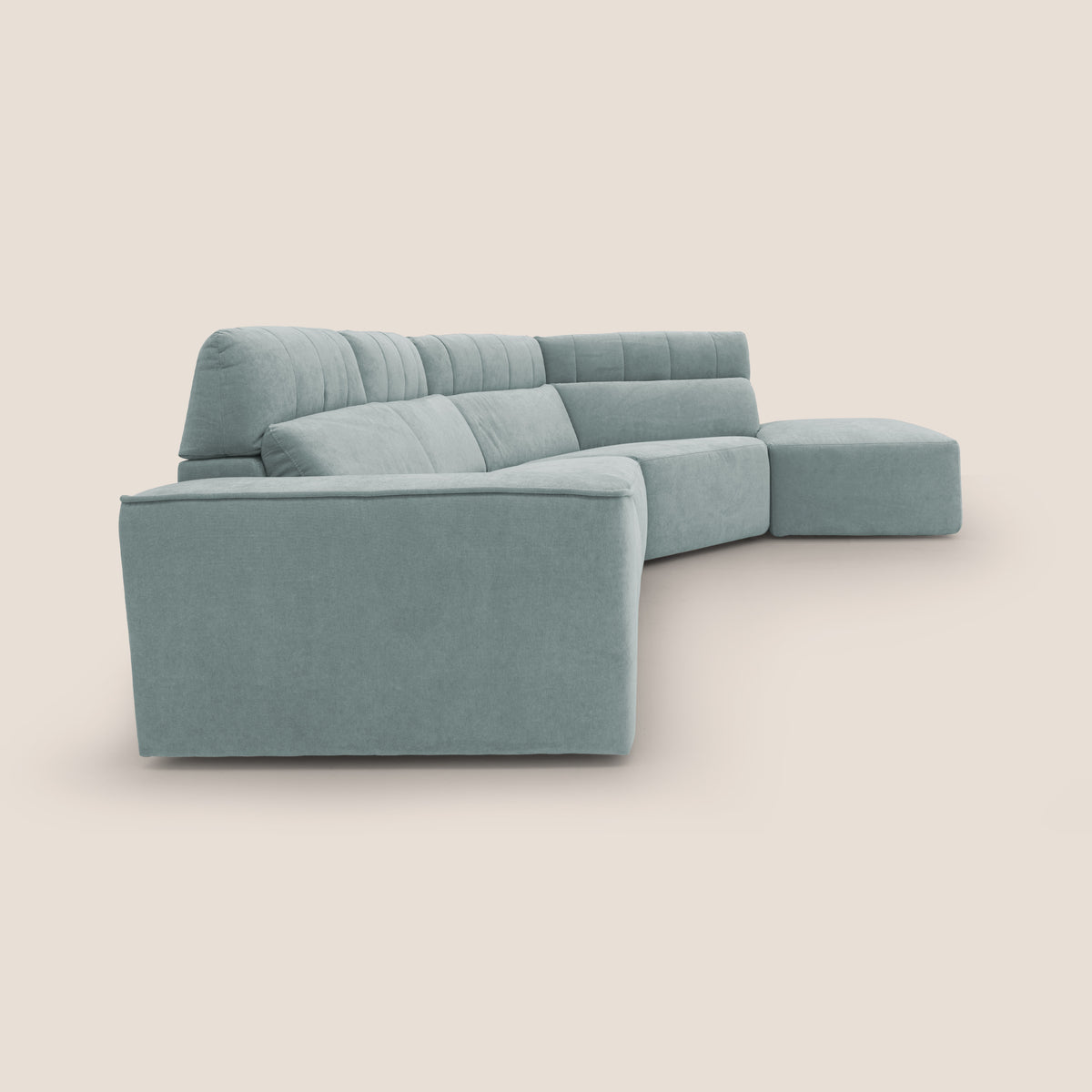Clark Divano angolare con opzione relax elettrico in tessuto smacchiabile impermeabile T17 verde acqua - divitt.sbs
