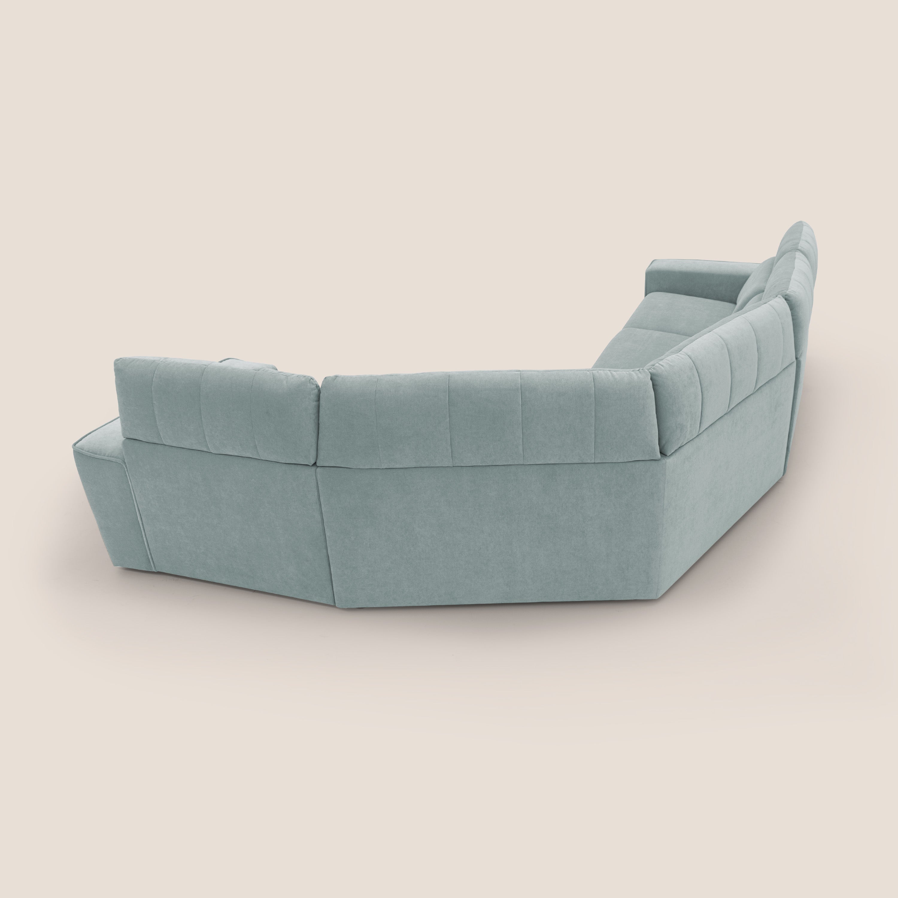 Clark Divano modulare angolare REVERSIBILE con opzione relax elettrico in tessuto smacchiabile impermeabile T17 verde acqua - divitt.sbs