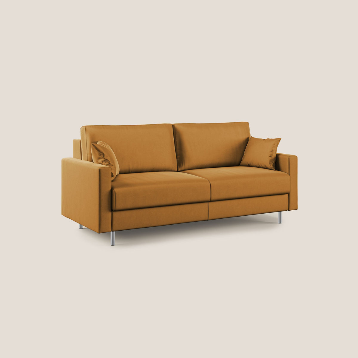 Andromeda divano letto matrimoniale in velluto morbido impermeabile T01 oro - divitt.sbs