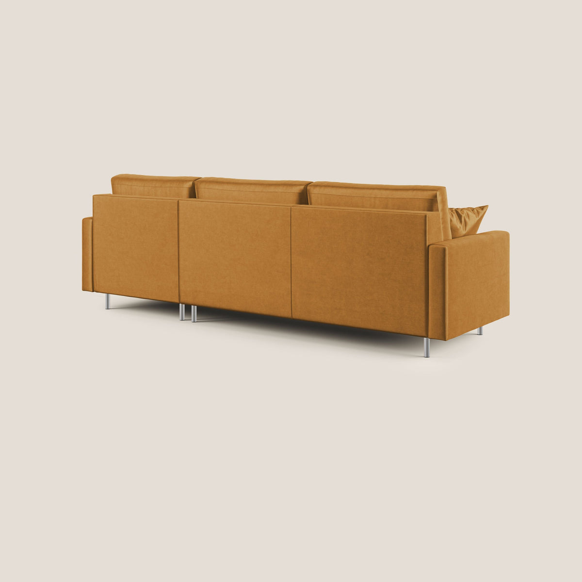 Andromeda divano letto angolare in velluto morbido impermeabile T01 oro - divitt.sbs