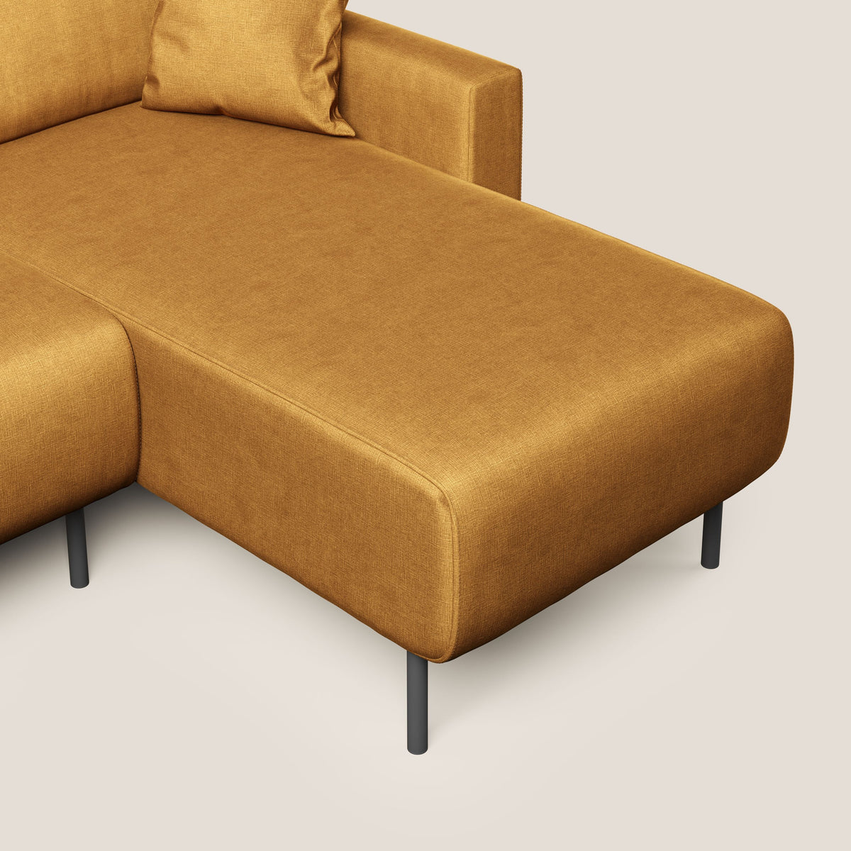 Arthur divano moderno angolare in velluto morbido impermeabile T01 oro - divitt.sbs