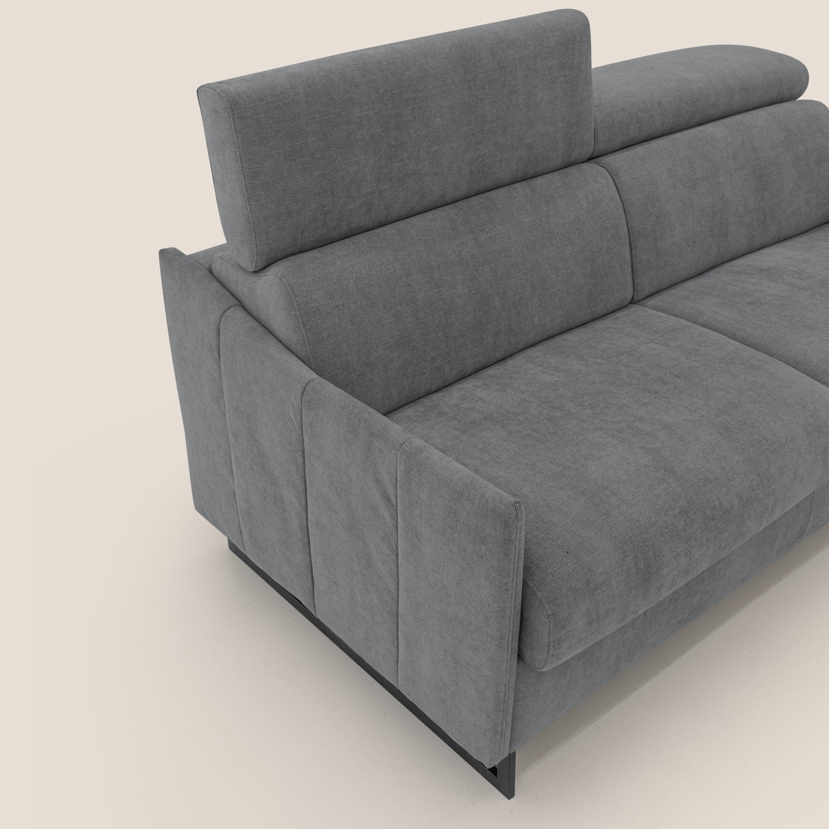 Loto divano letto salvaspazio materasso H18 cm con piedi alti in morbido tessuto impermeabile T14 grigio - divitt.sbs