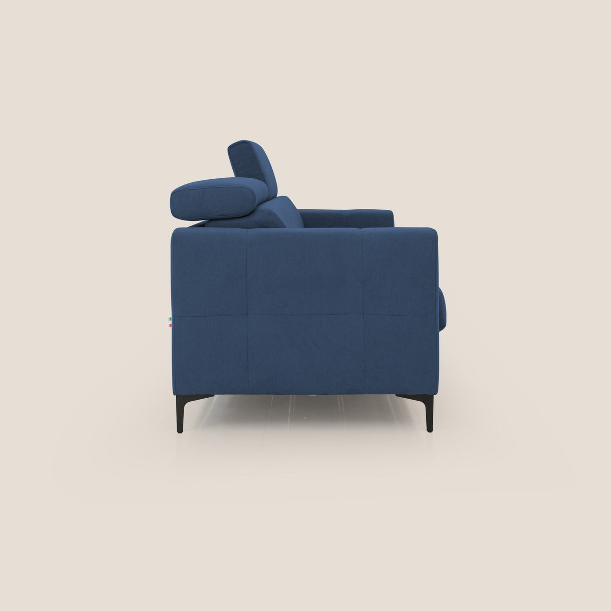 Gardenia divano letto materasso alto 18 cm con poggiatesta reclinabili e rivestimento impermeabile T02 blu - divitt.sbs