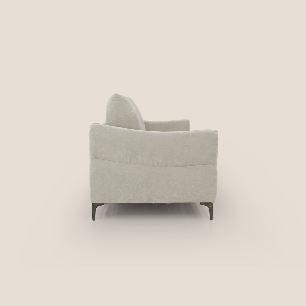 Dalia divano letto con materasso H18 cm e piedi alti in raffinato tessuto smacchiabile T17 panna - divitt.sbs