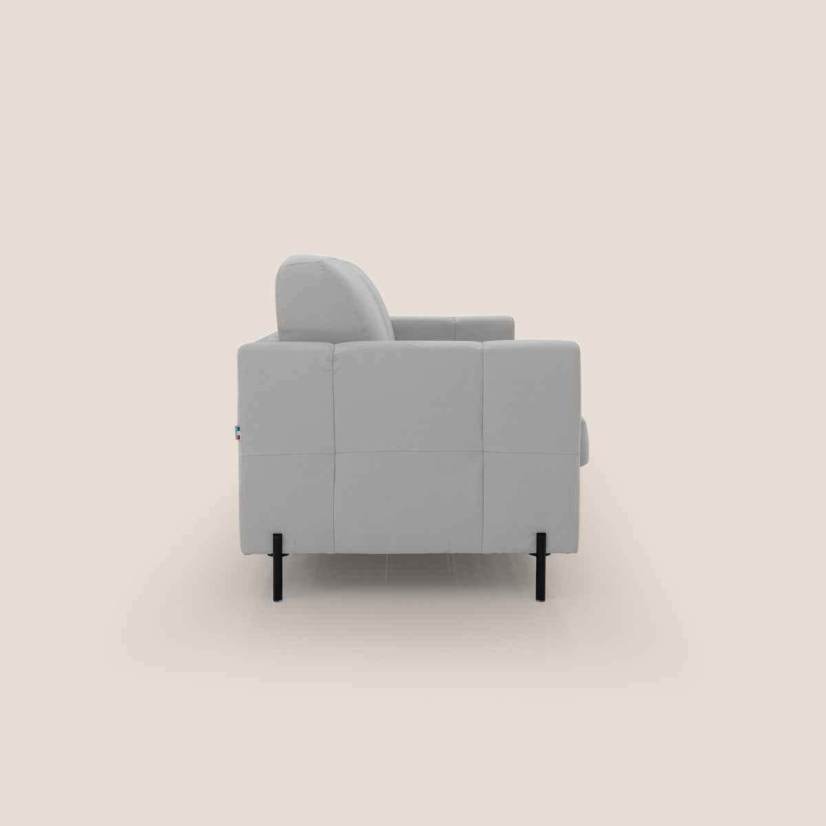 Ortensia divano letto materasso H18 cm con piedi alti in elegante microfibra smacchiabile T11 grigio chiaro - divitt.sbs