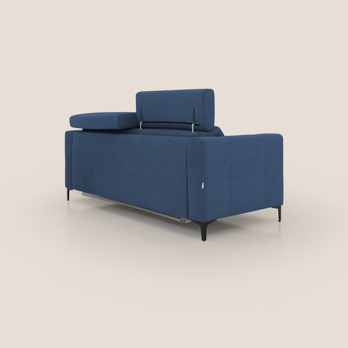 Gardenia divano letto materasso alto 18 cm con poggiatesta reclinabili e rivestimento impermeabile T02 blu - divitt.sbs