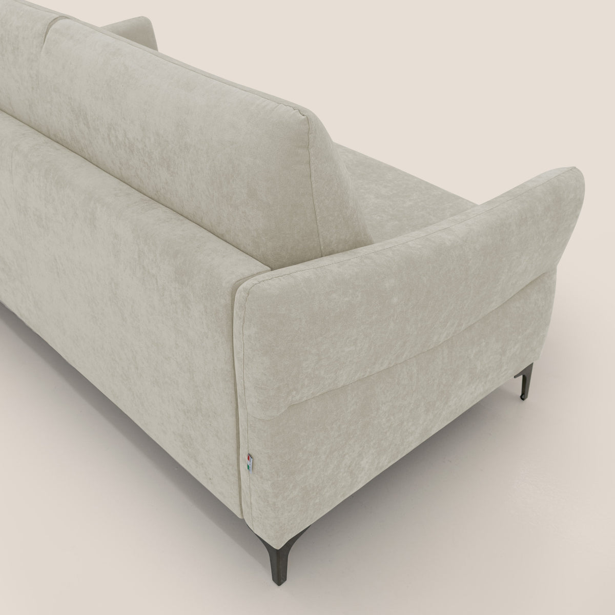 Dalia divano letto con materasso H18 cm e piedi alti in raffinato tessuto smacchiabile T17 panna - divitt.sbs