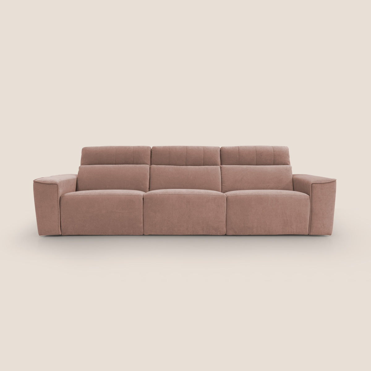 Clark Divano modulare 3 sedute con opzione relax elettrico in tessuto smacchiabile impermeabile T17 rosa - divitt.sbs