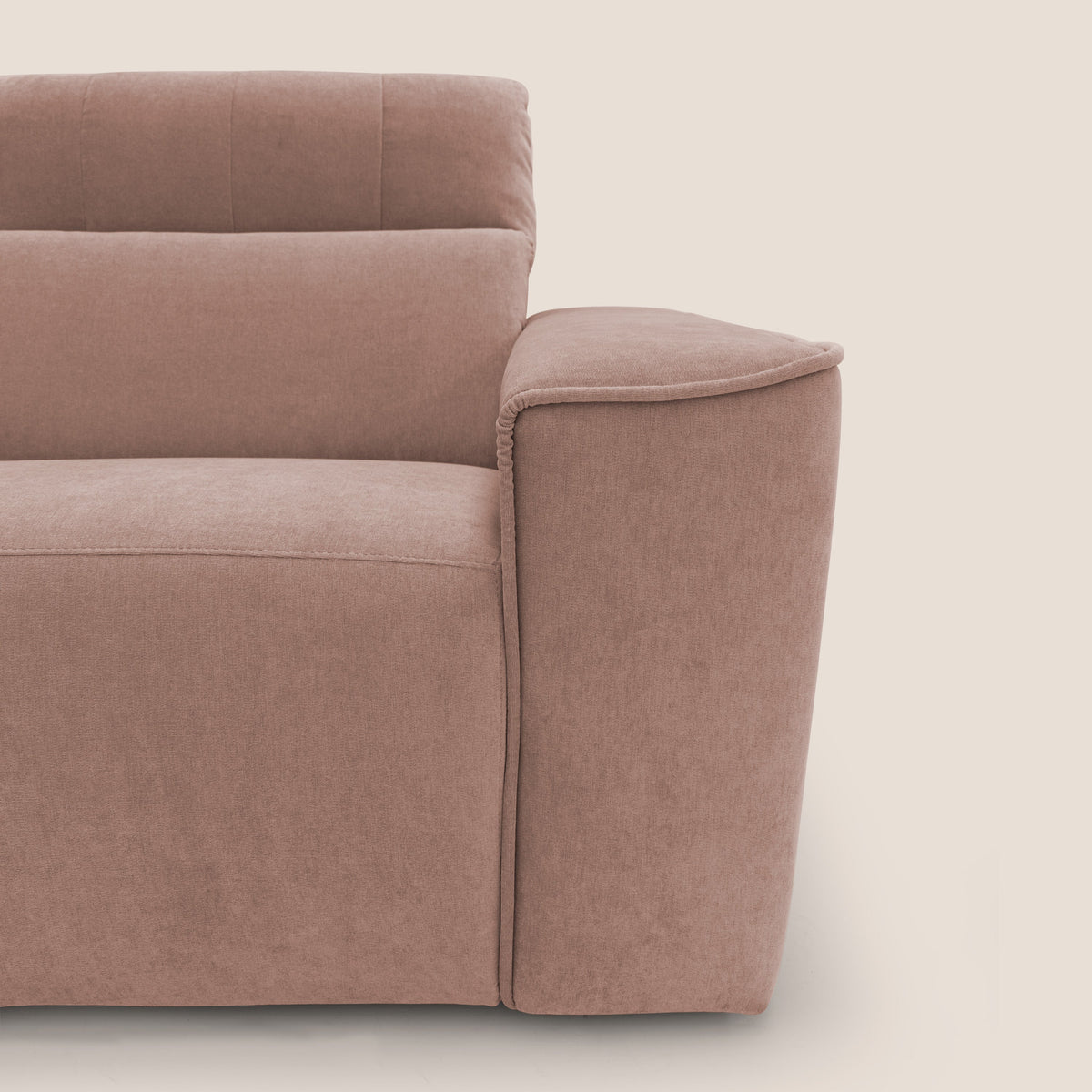 Clark Divano modulare angolare REVERSIBILE con opzione relax elettrico in tessuto smacchiabile impermeabile T17 rosa - divitt.sbs