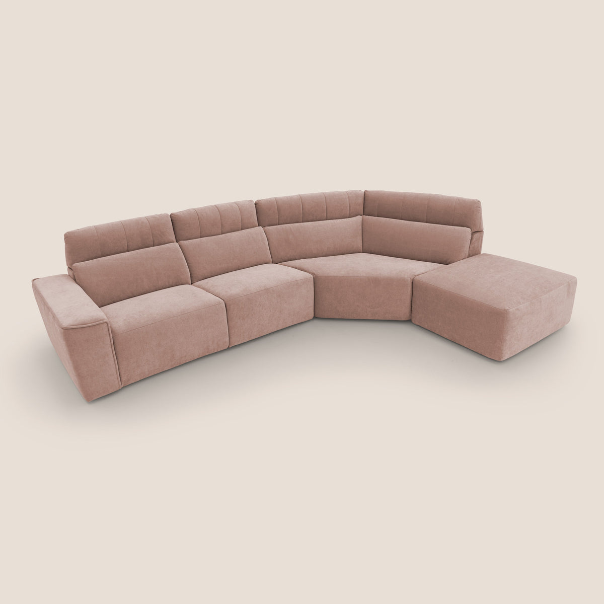 Clark Divano angolare con opzione relax elettrico in tessuto smacchiabile impermeabile T17 rosa - divitt.sbs