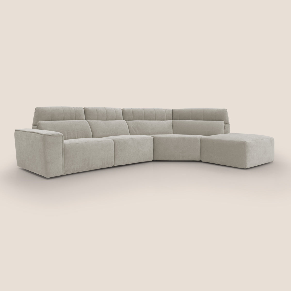 Clark Divano angolare con opzione relax elettrico in tessuto smacchiabile impermeabile T17 panna - divitt.sbs