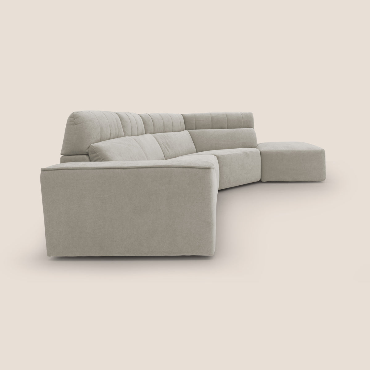 Clark Divano angolare con opzione relax elettrico in tessuto smacchiabile impermeabile T17 panna - divitt.sbs