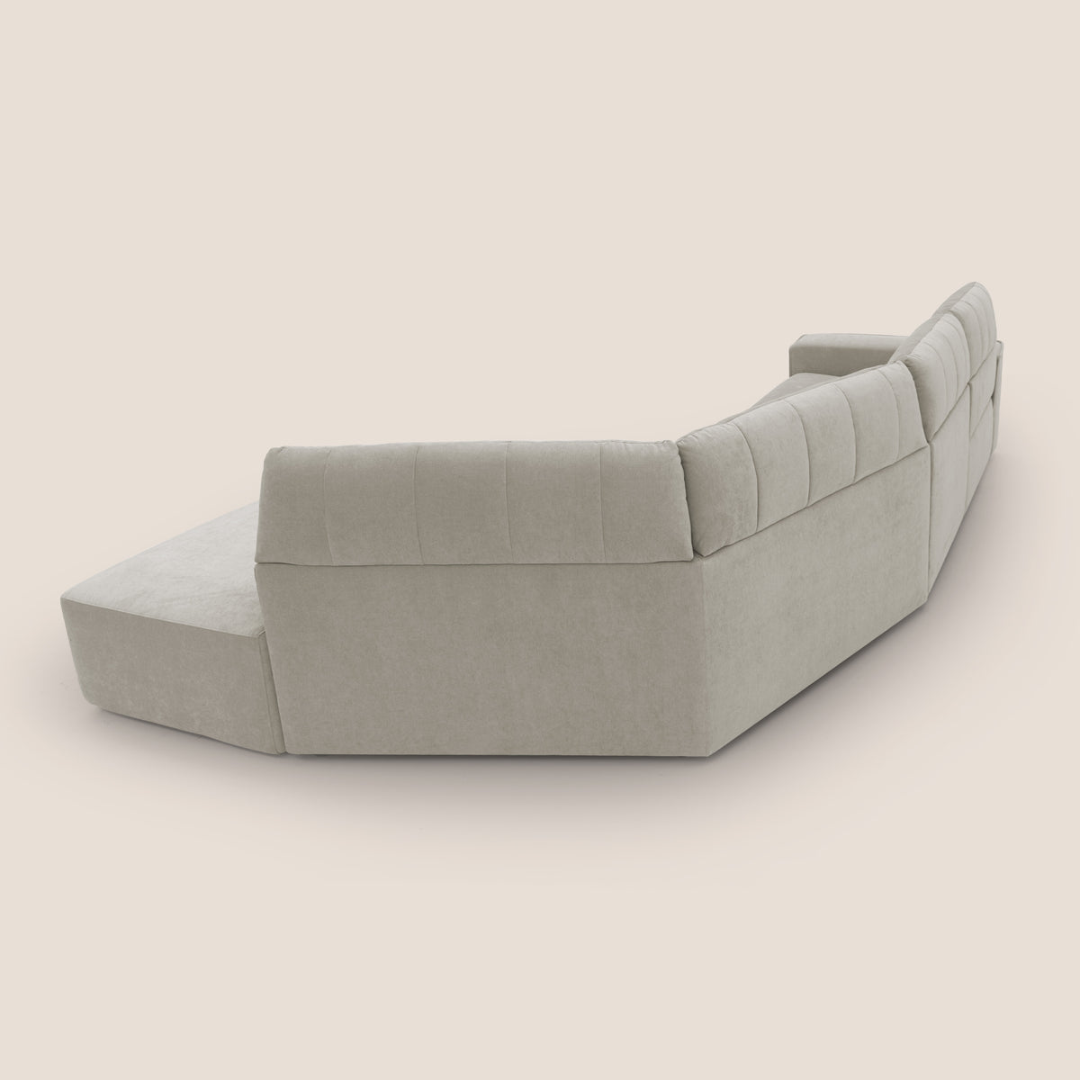 Clark Divano angolare con opzione relax elettrico in tessuto smacchiabile impermeabile T17 panna - divitt.sbs