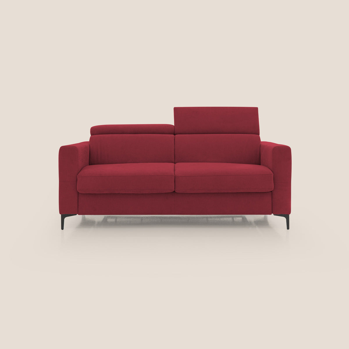 Gardenia divano letto materasso alto 18 cm con poggiatesta reclinabili e rivestimento impermeabile T02 rosso - divitt.sbs