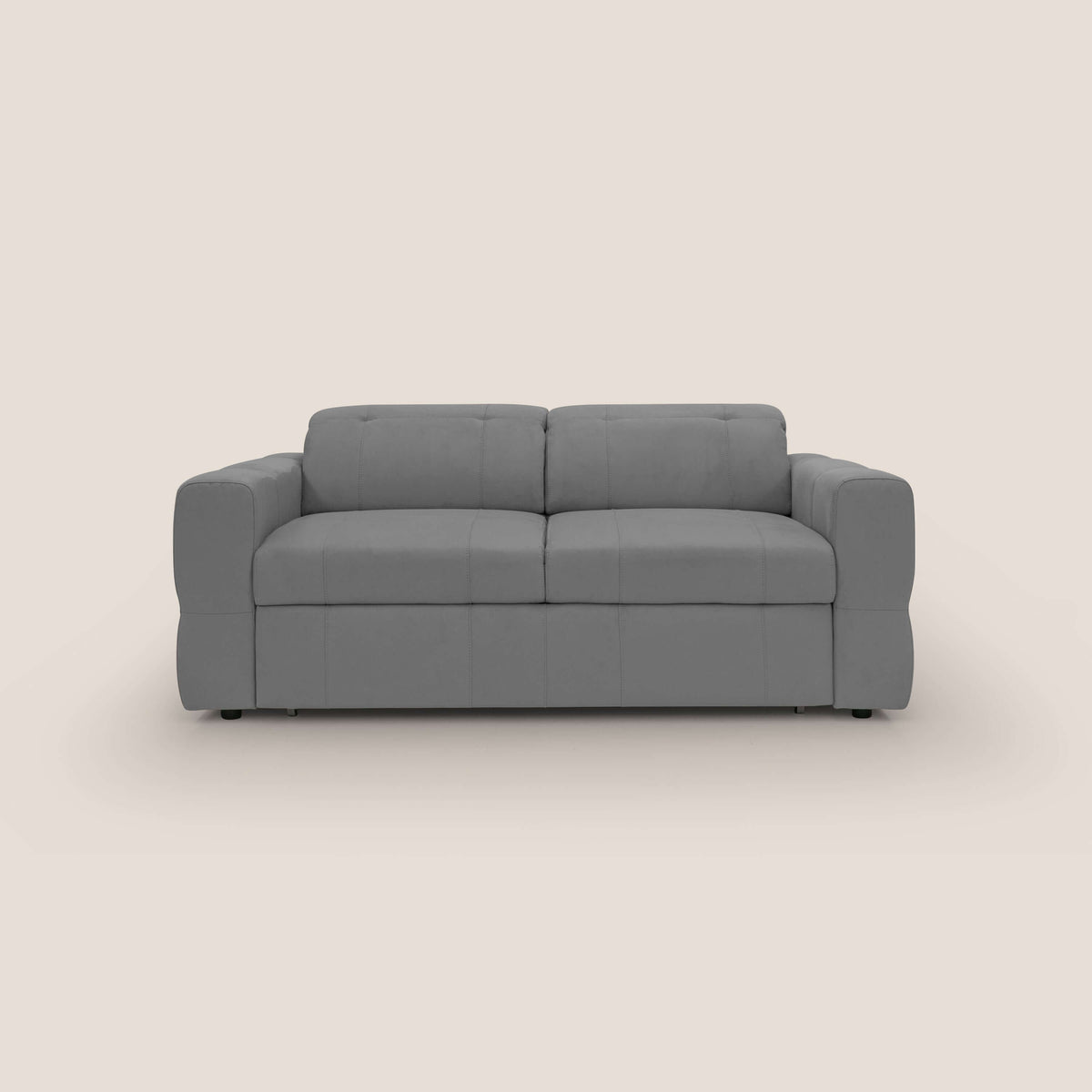 Kronos Divano con pouf estraibile poggiapiedi e poggiatesta reclinabili in morbida microfibra impermeabile T11 grigio - divitt.sbs