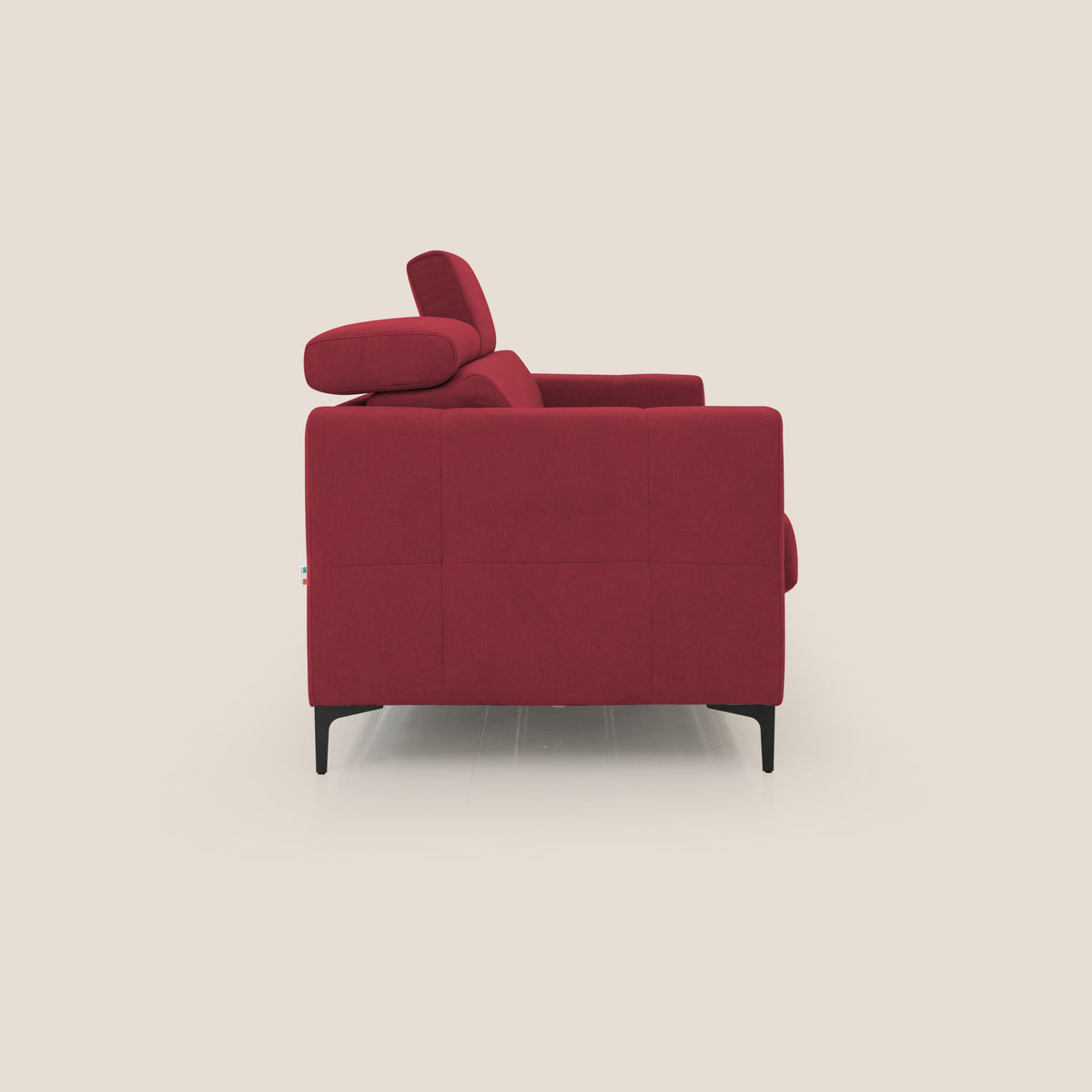 Gardenia divano letto materasso alto 18 cm con poggiatesta reclinabili e rivestimento impermeabile T02 rosso - divitt.sbs