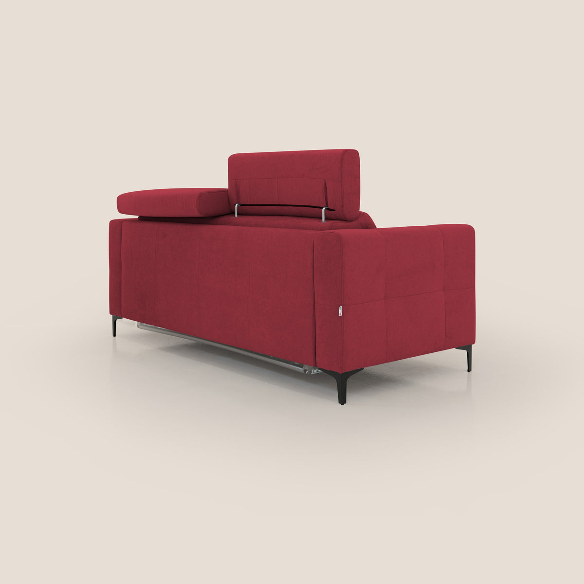 Gardenia divano letto materasso alto 18 cm con poggiatesta reclinabili e rivestimento impermeabile T02 rosso - divitt.sbs