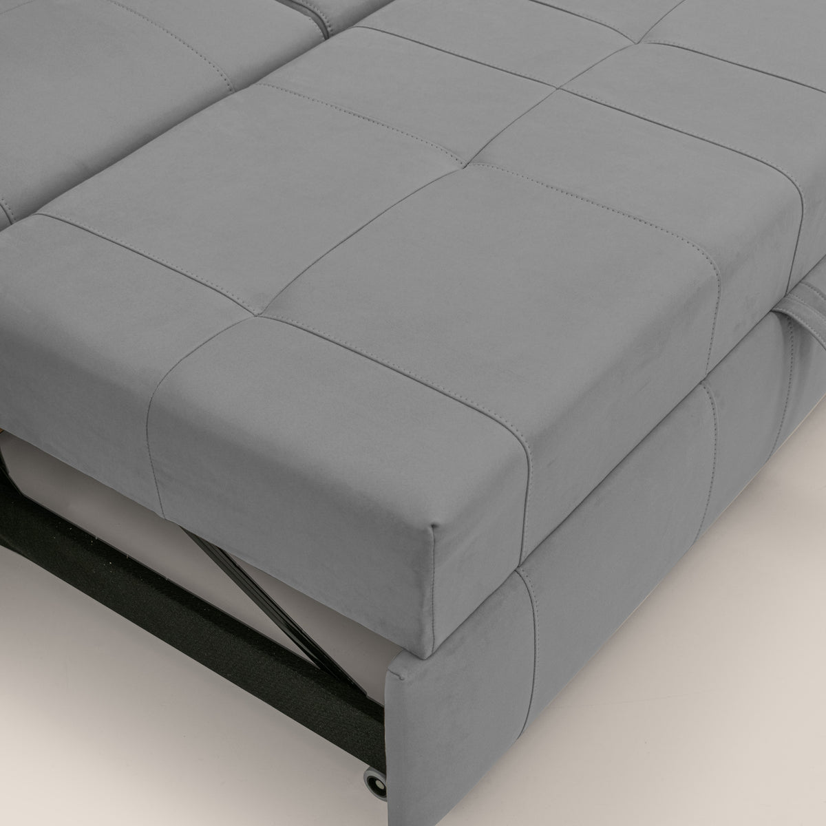 Kronos Divano angolare con pouf estraibile e penisola contenitore in microfibra impermeabile T11 grigio - divitt.sbs