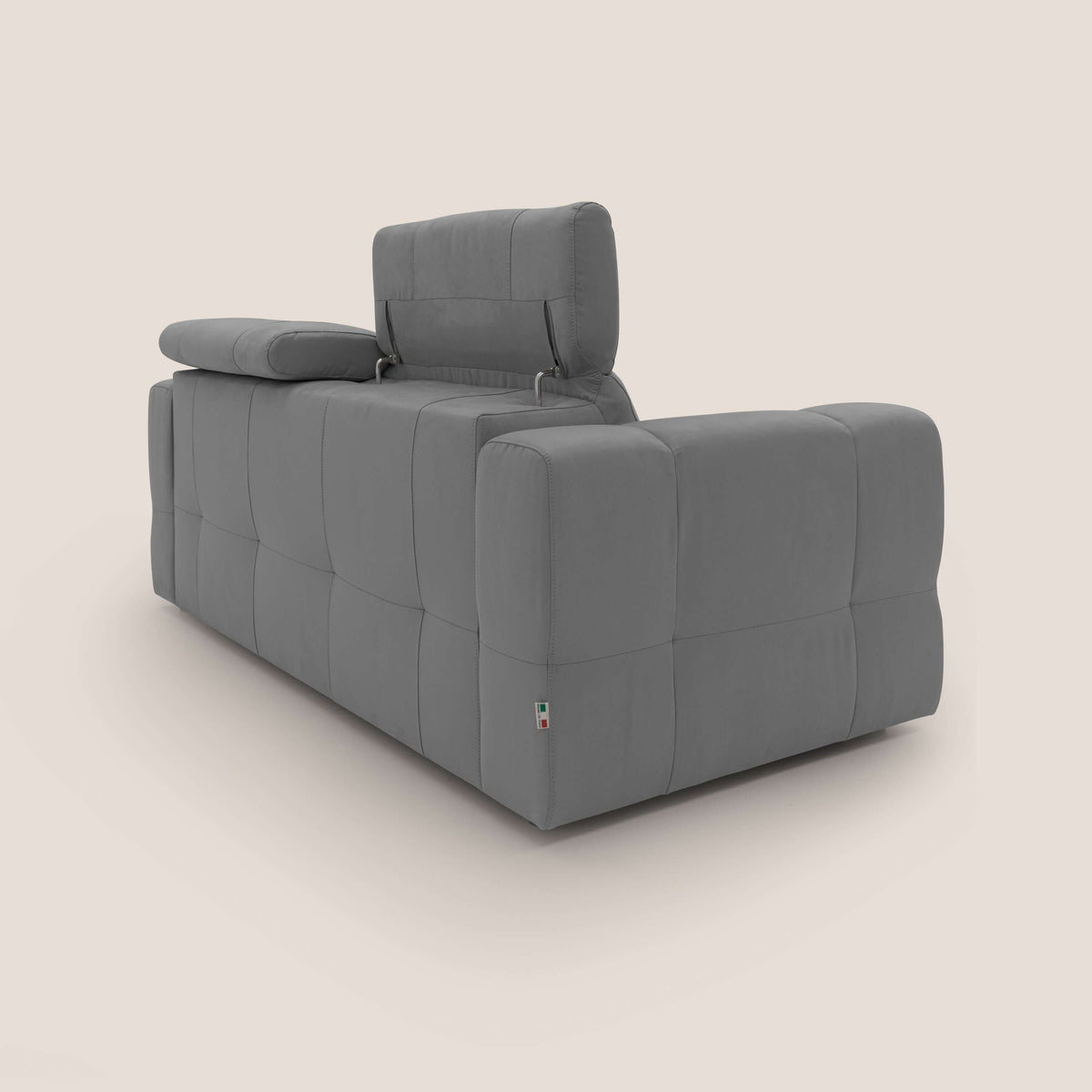 Kronos Divano con pouf estraibile poggiapiedi e poggiatesta reclinabili in morbida microfibra impermeabile T11 grigio - divitt.sbs