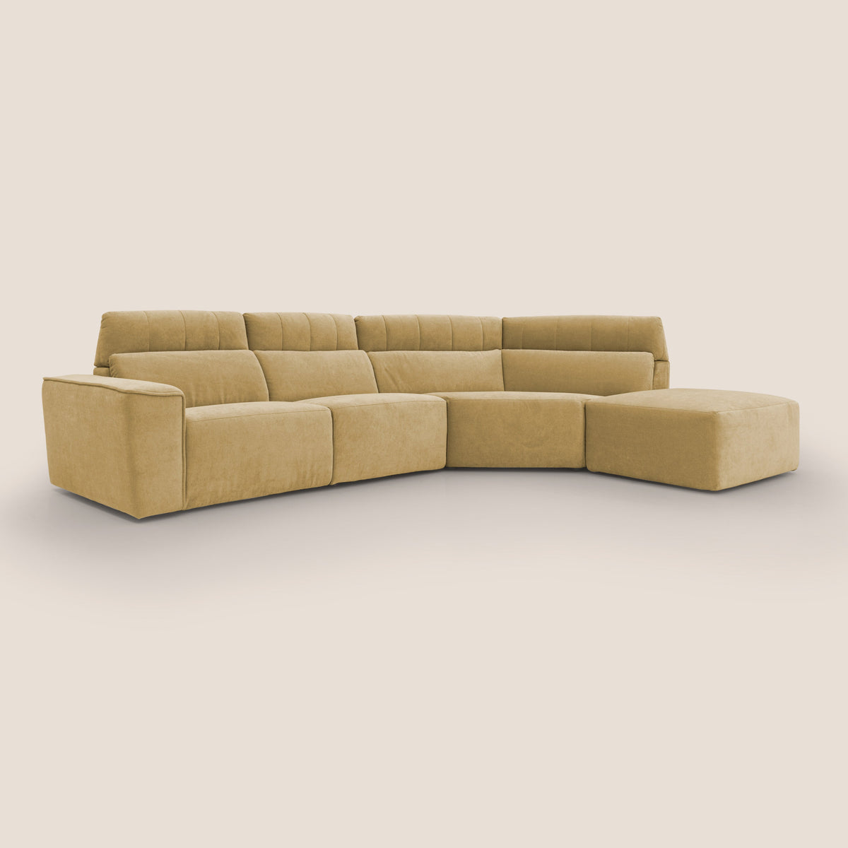 Clark Divano angolare con opzione relax elettrico in tessuto smacchiabile impermeabile T17 giallo - divitt.sbs