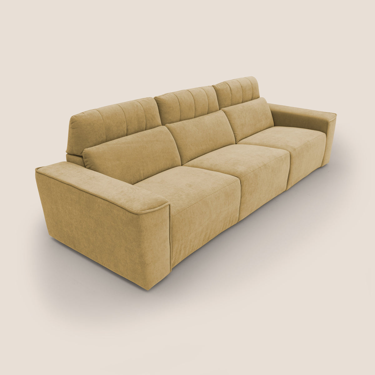 Clark Divano modulare 3 sedute con opzione relax elettrico in tessuto smacchiabile impermeabile T17 giallo - divitt.sbs