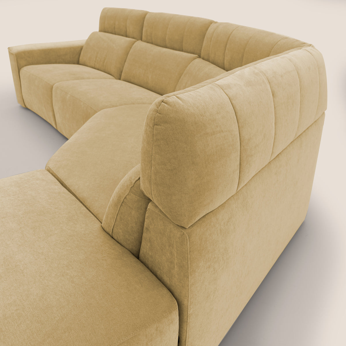 Clark Divano angolare con opzione relax elettrico in tessuto smacchiabile impermeabile T17 giallo - divitt.sbs
