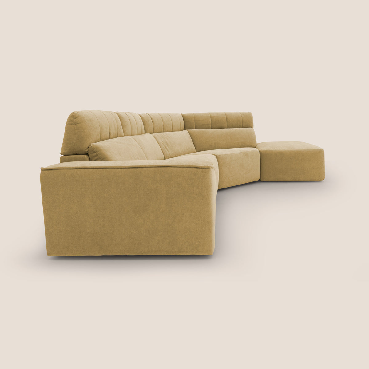 Clark Divano angolare con opzione relax elettrico in tessuto smacchiabile impermeabile T17 giallo - divitt.sbs