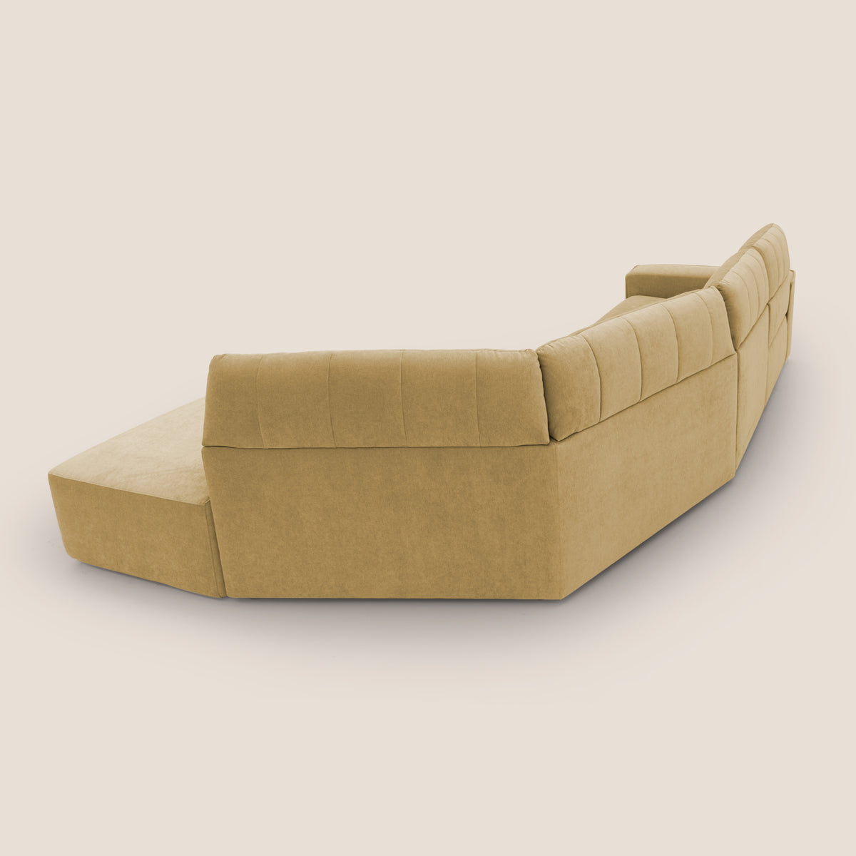 Clark Divano angolare con opzione relax elettrico in tessuto smacchiabile impermeabile T17 giallo - divitt.sbs