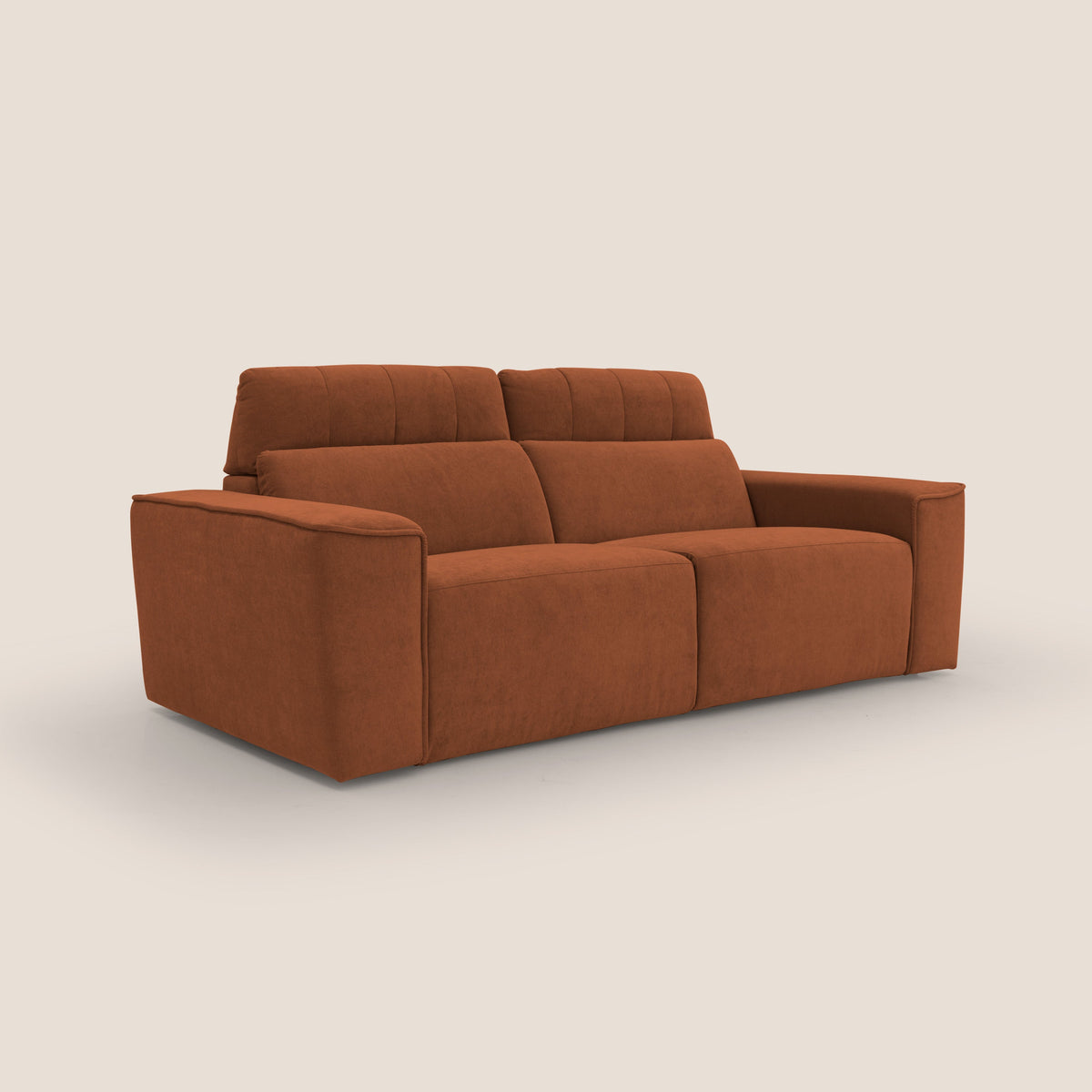Clark Divano modulare con opzione relax elettrico in tessuto smacchiabile impermeabile T17 arancio - divitt.sbs