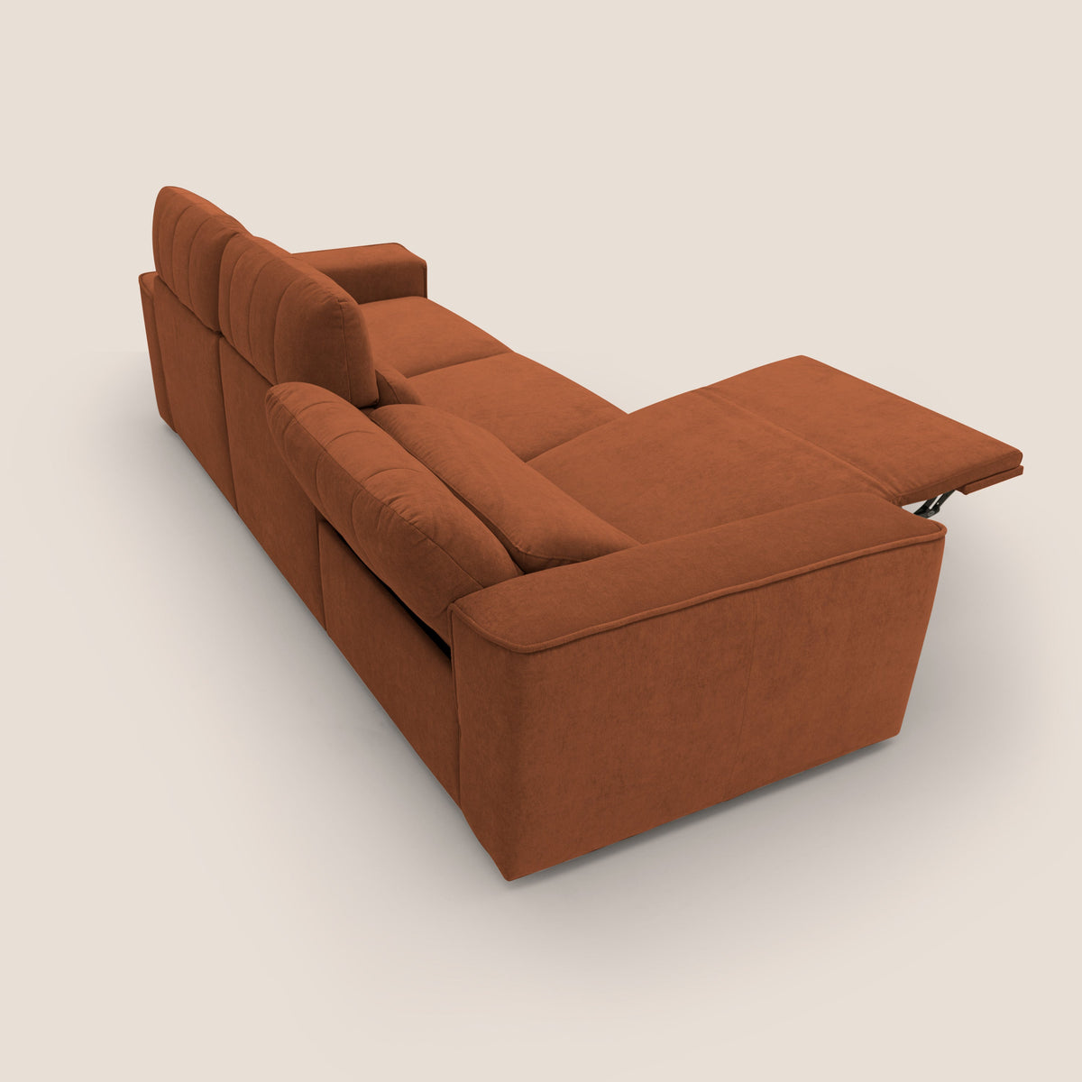 Clark Divano modulare 3 sedute con opzione relax elettrico in tessuto smacchiabile impermeabile T17 arancio - divitt.sbs