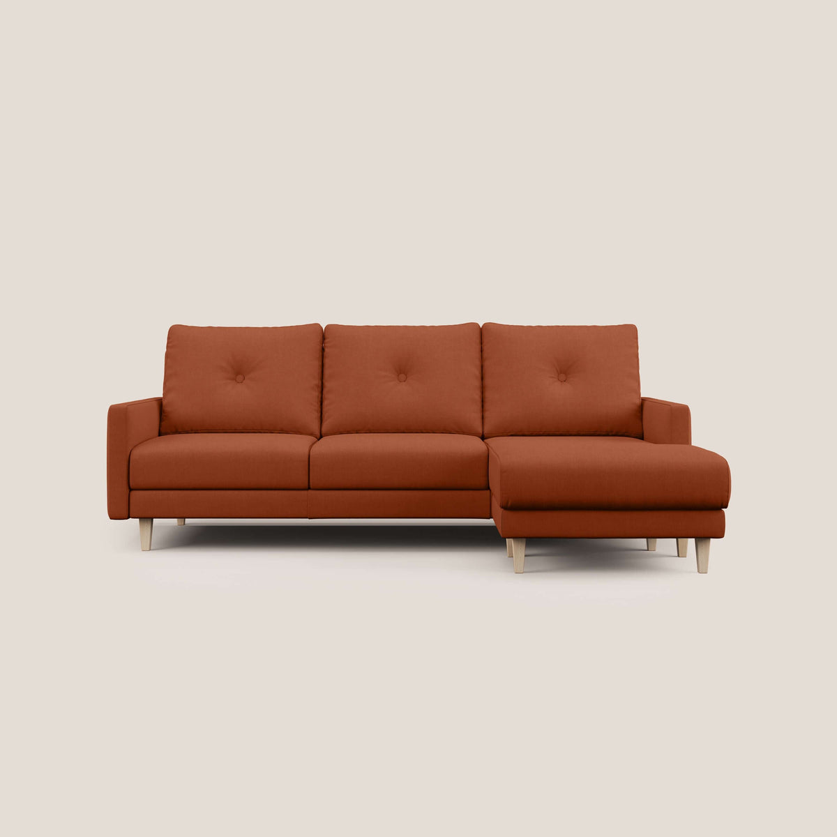 Matisse Divano angolare con sedute scorrevoli in tessuto morbido smacchiabile T17 arancio - divitt.sbs