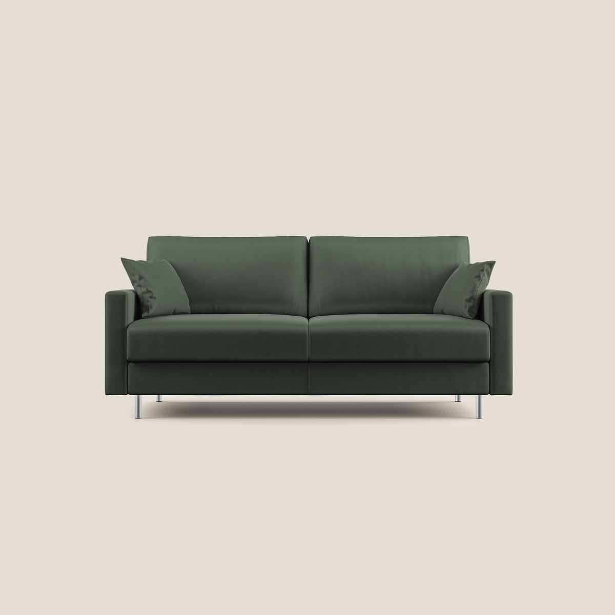 Andromeda divano letto matrimoniale in velluto morbido impermeabile T01 verde - divitt.sbs