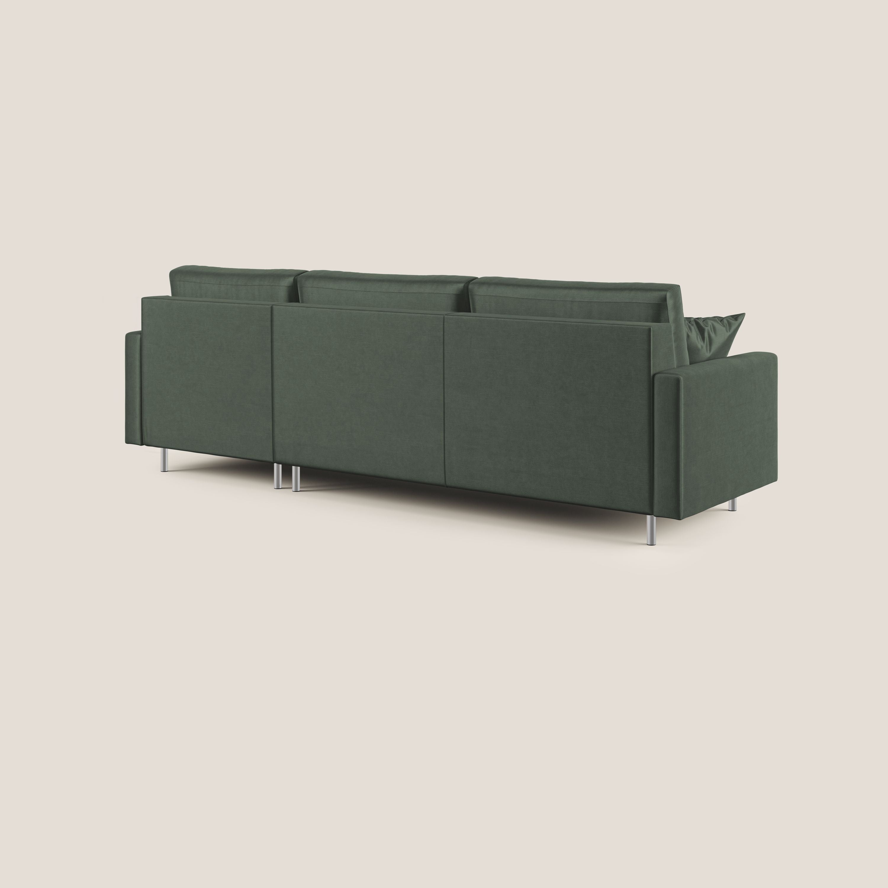 Andromeda divano letto angolare in velluto morbido impermeabile T01 verde - divitt.sbs